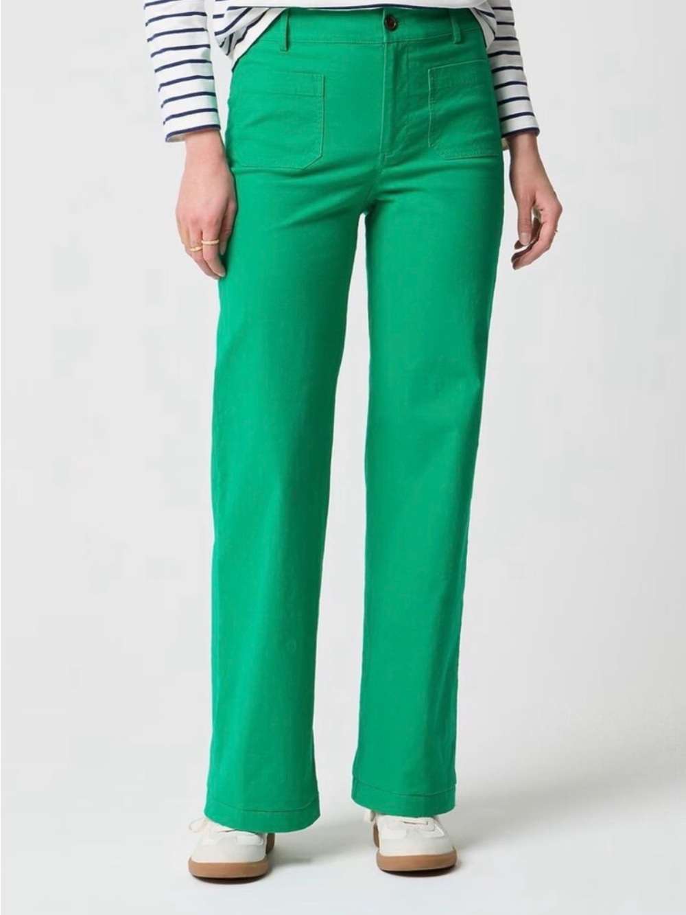 J. Crew Wide-Leg Pants in Bright Green